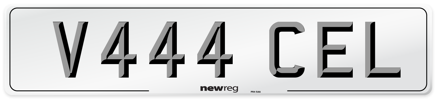 V444 CEL Number Plate from New Reg